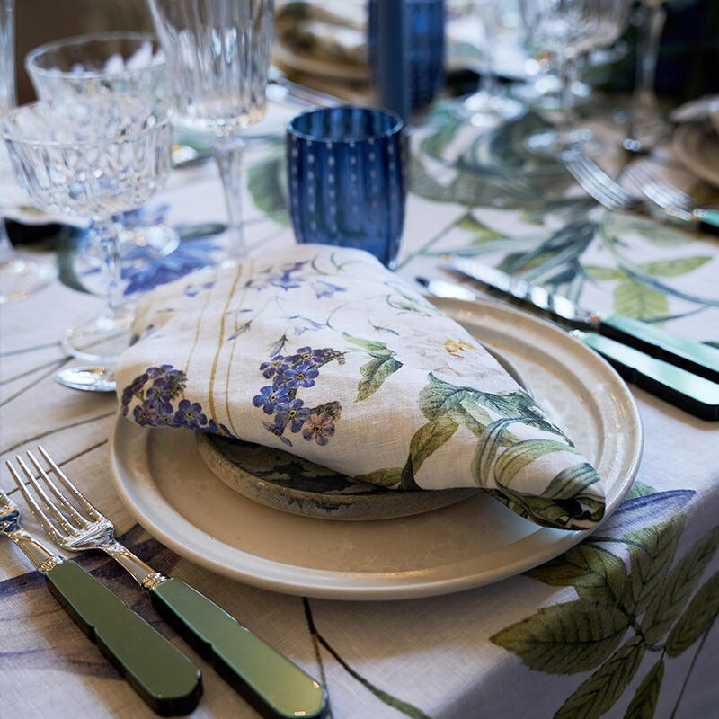 TABLE CLOTH Blue Flower Garden JL extra length ALL HOME